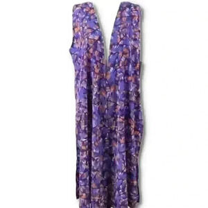 New Lularoe Joy Womens long vest duster size M 8-10 multicolored leaves